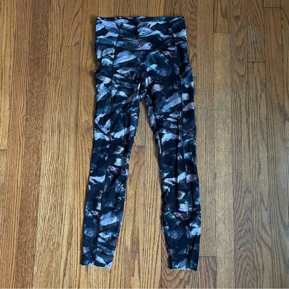 Lululemon Fast and Free Tight Leggings 25" Nulux Glacier Camo Starlight Multi 4 - Picture 1 of 5